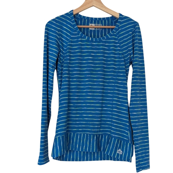 NWOT RBX Teal Striped Long Sleeve Blouse, M - Picture 1 of 7